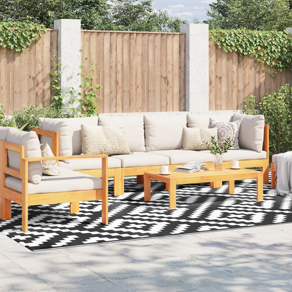 vidaXL Tapete para Exterior ARAKIL Preto e Branco Poliester 300 x 400 cm