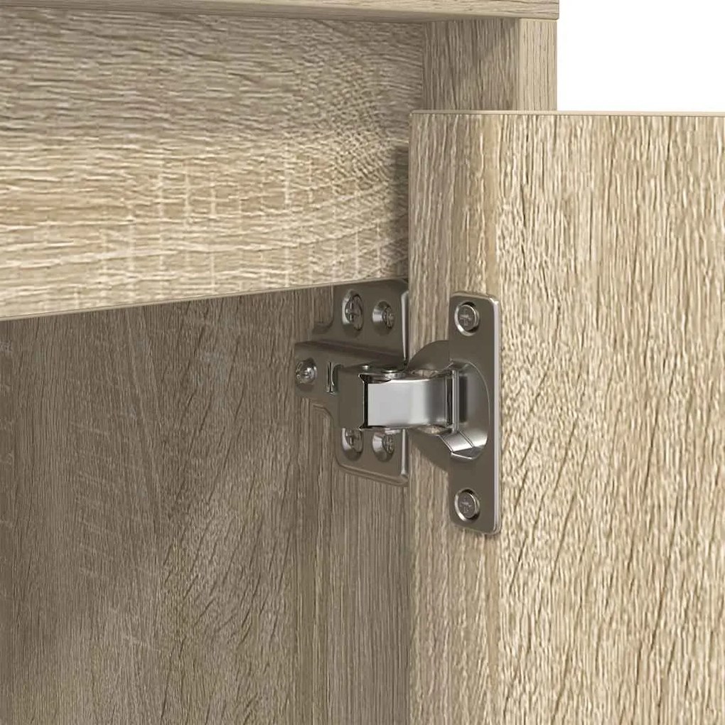 Mesa de cabeceira com luzes LED 38x34x50 cm carvalho sonoma