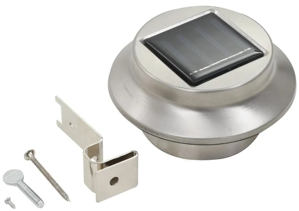 Candeeiro de exterior solar LED 12 pcs branco redondo 12 cm