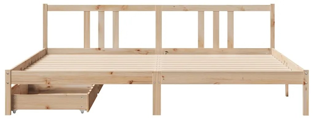 Cama sem colchão 200x200 cm madeira de pinho maciça