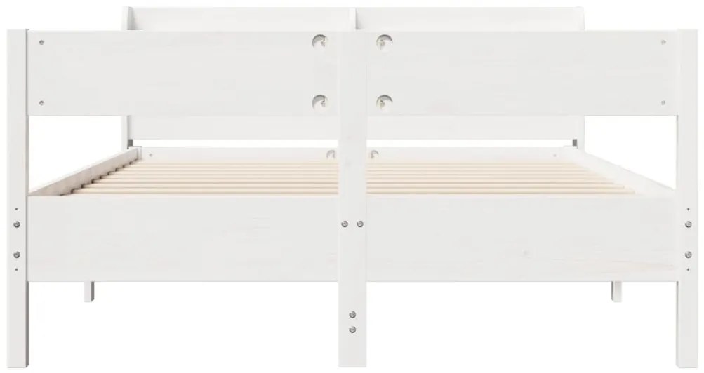 Cama sem colchão 160x200 cm madeira de pinho maciça branco