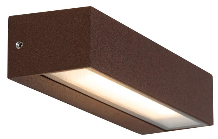 Candeeiro de parede industrial castanho ferrugem com LED IP65 - Steph Moderno
