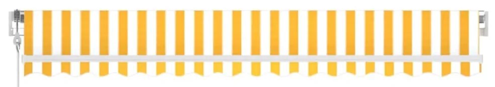 Toldo autom. LED e sensor de vento 450x300 cm amarelo/branco