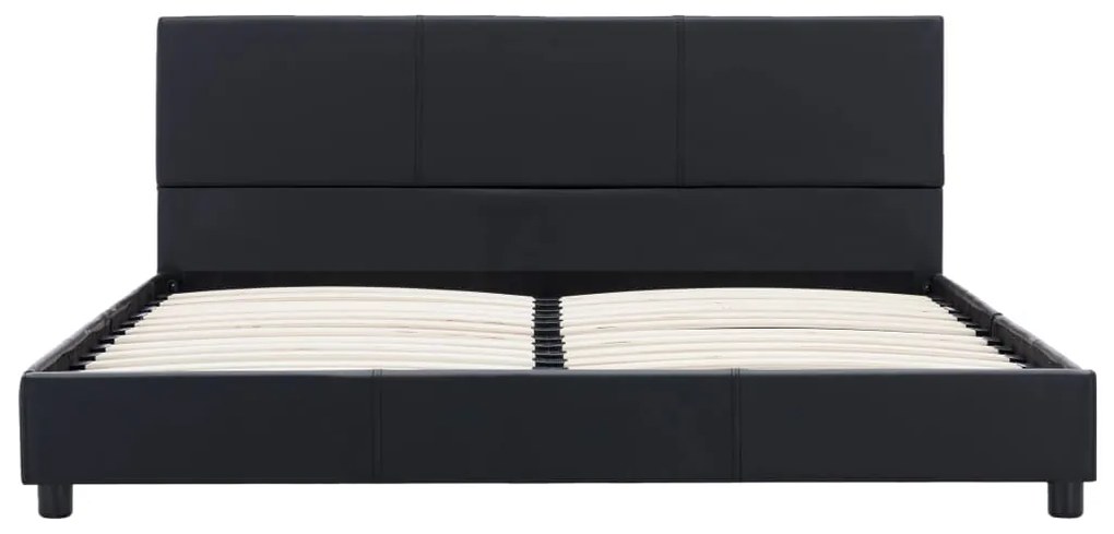 Estrutura de cama 120x200 cm couro artificial preto