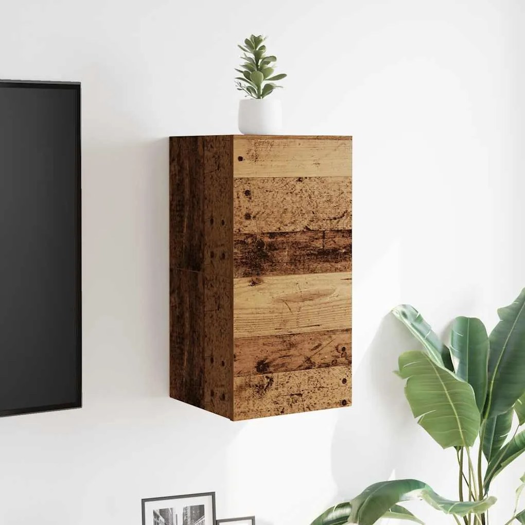 Móvel de TV de parede 2 pcs 30,5x30x30 cm madeira velha