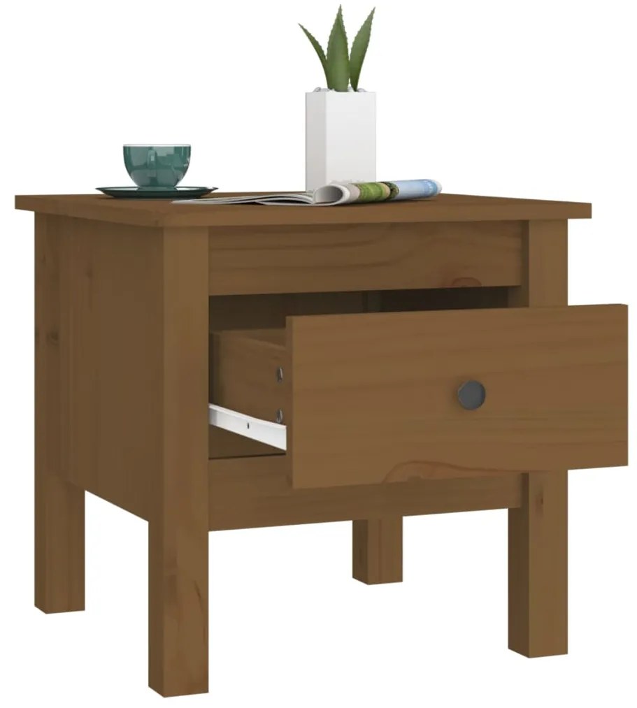 Mesas de apoio 2 pcs 40x40x39 cm pinho maciço castanho mel