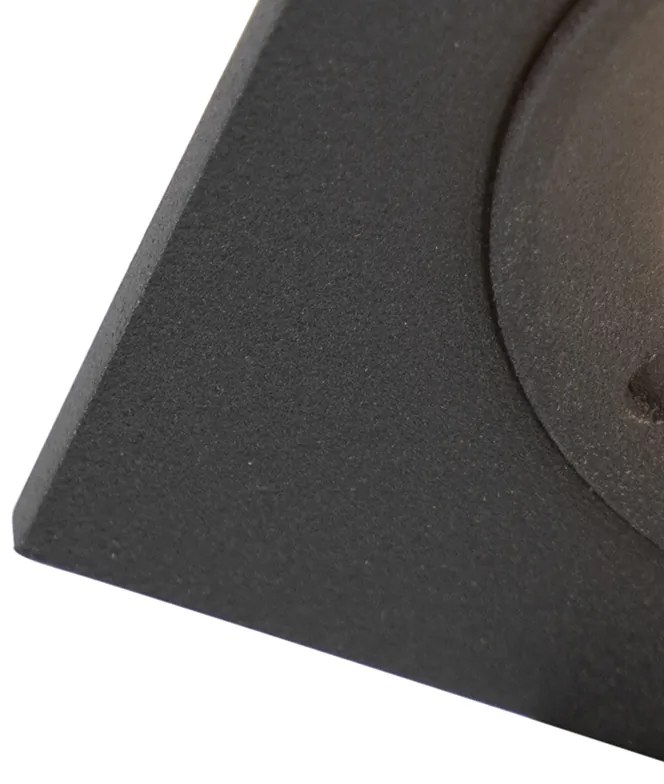 Foco embutido inteligente preto quadrado IP44 incl. Wifi GU10 - Xena