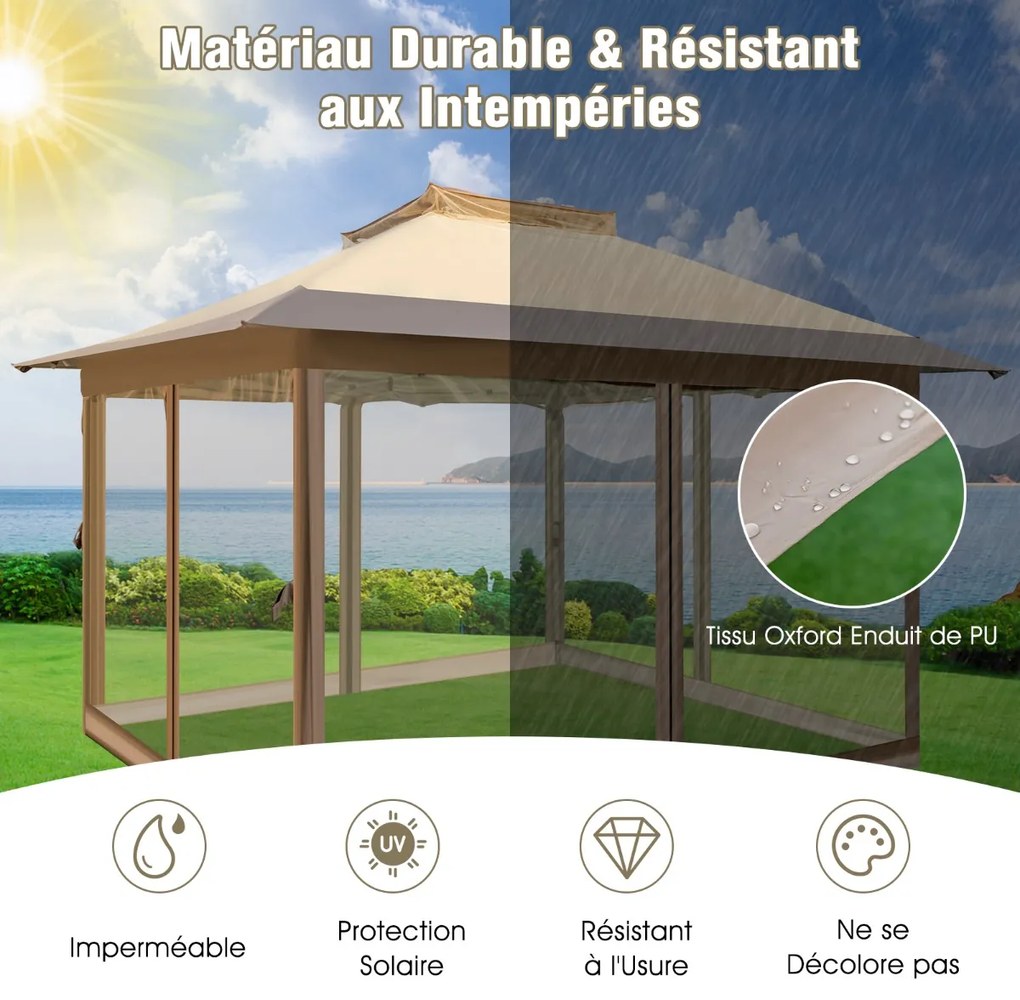 Gazebo pop-up com cobertura ventilada e abrigo de dossel portátil - sem rede de malha