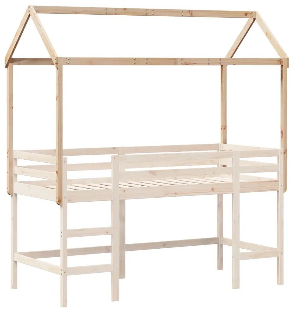 Telhado de cama infantil 217x85,5x154 cm madeira pinho maciça