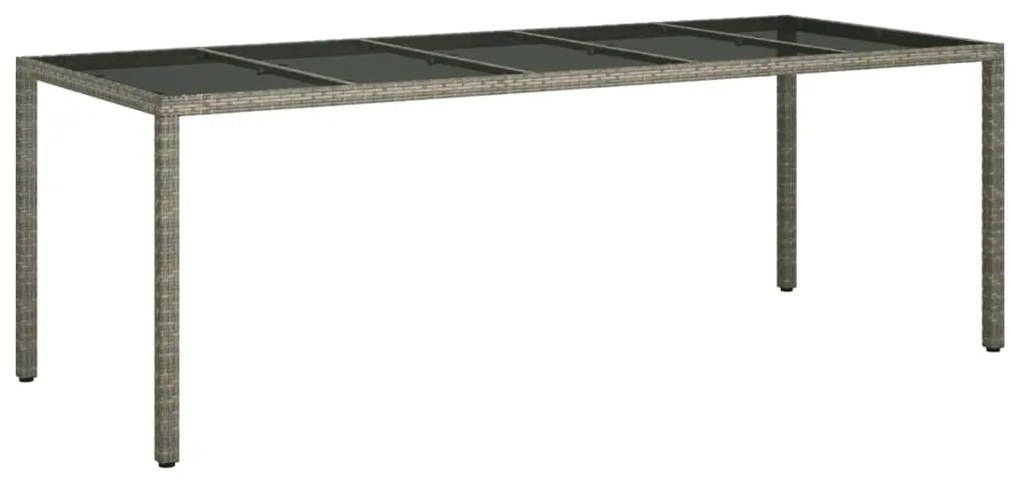 9 pcs conjunto jantar jardim c/ almofadões vime PE/vidro cinza