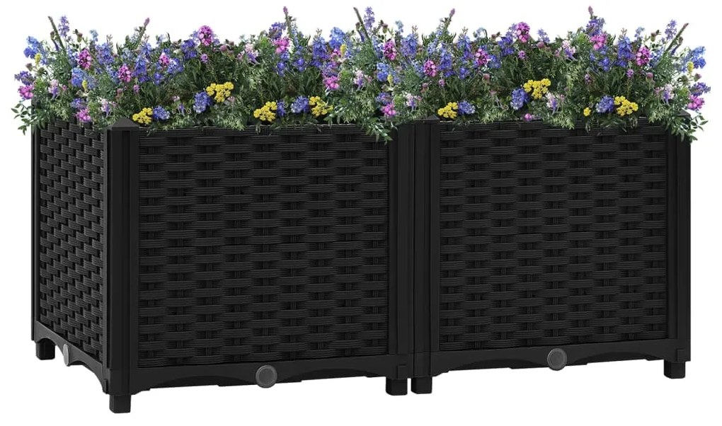 316531 vidaXL Canteiro elevado 80x40x38 cm polipropileno