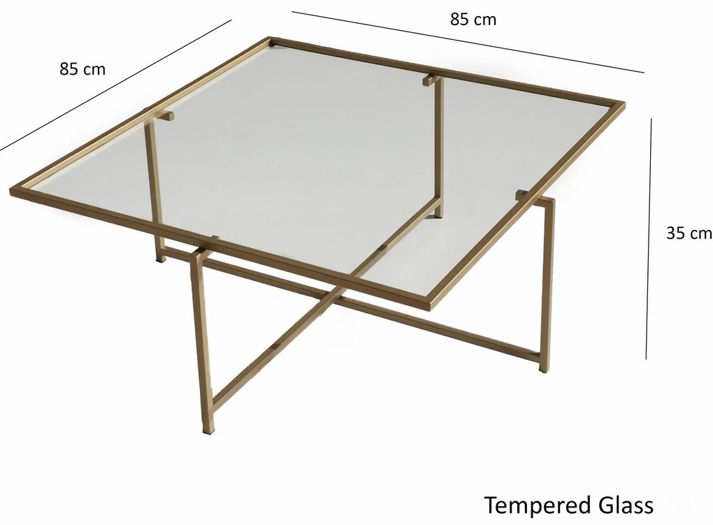 Mesa de Centro Sun S408 – Dourada – 85x35x85 cm