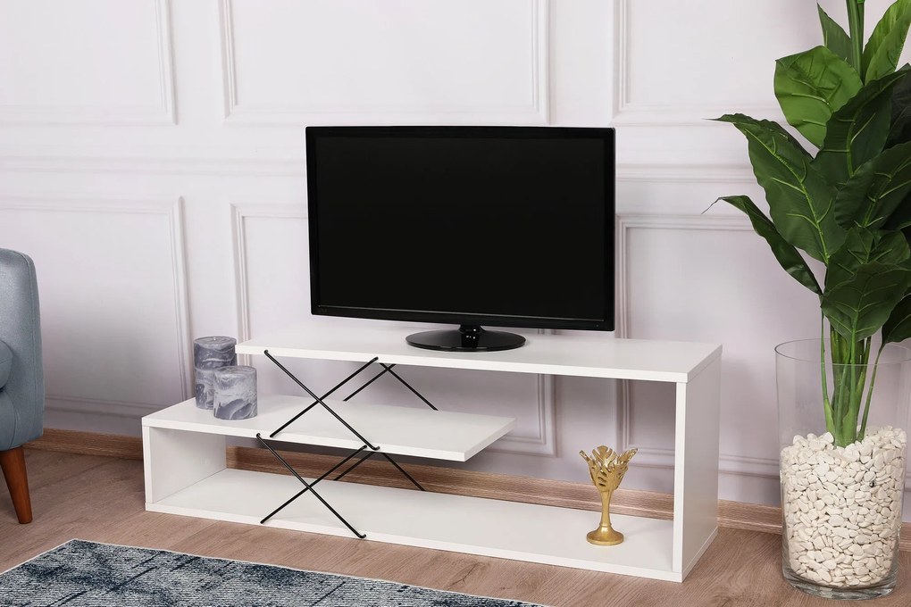 Móvel de TV Zigzag – Branco – 120 cm x 40 cm x 30 cm