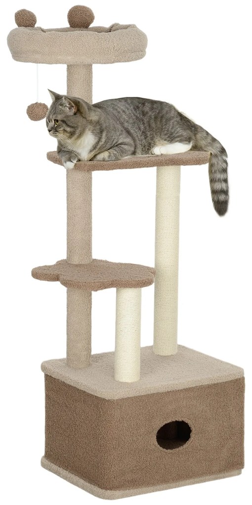 PawHut Arranhador para Gatos Altura 133 cm Arranhador para Gatos com C