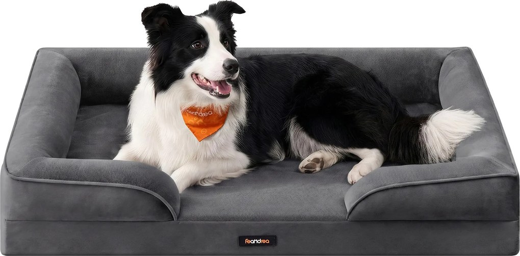 Cama ortopédica para cães com almofada, 104 x 69 x 17 cm cinzento ardósia