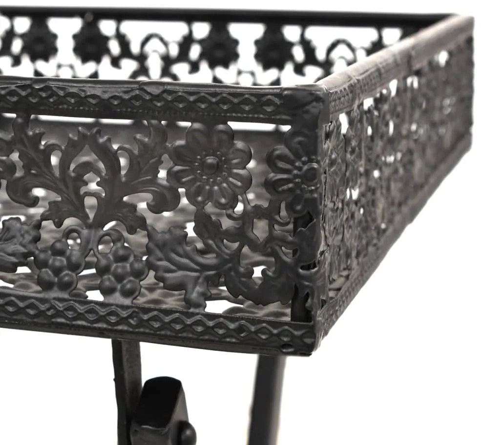 Mesa de chá dobrável estilo vintage metal 58x35x72 cm preto