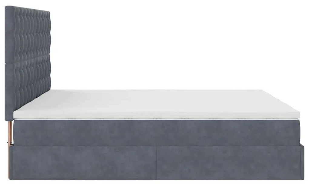 Estrutura cama otomana colchões 180x200 cm cinzento escuro