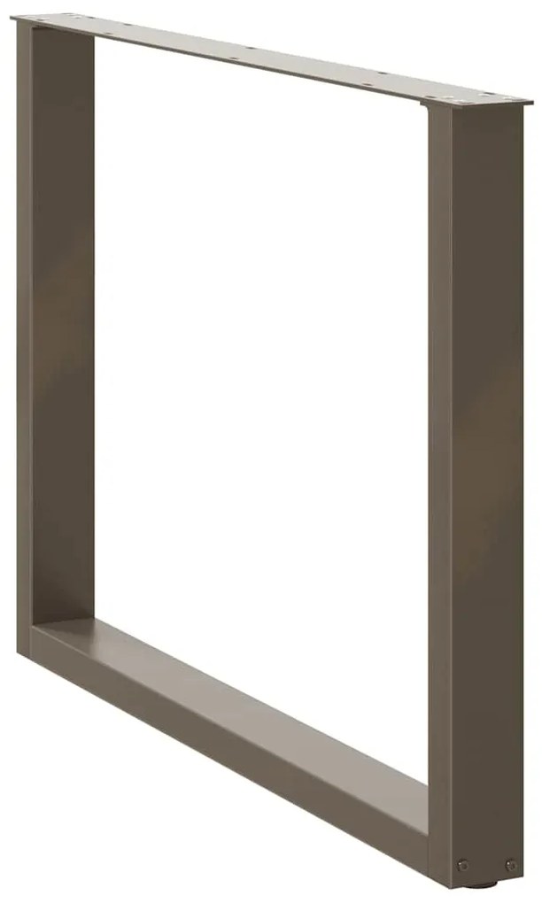 Pés para mesa de jantar em formato de U, 2 peças, aço natural, 100x(72