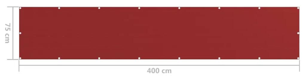 Tela varanda PEAD 75x400 cm vermelho