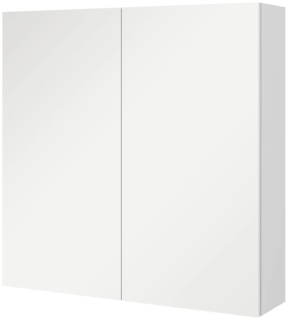 kleankin Armário de Banheiro de Parede com Espelho, Armário de Armazenamento 2 Portas 3 Níveis Prateleira Ajustável 60 x 15 x 60 cm branco | Aosom Portugal