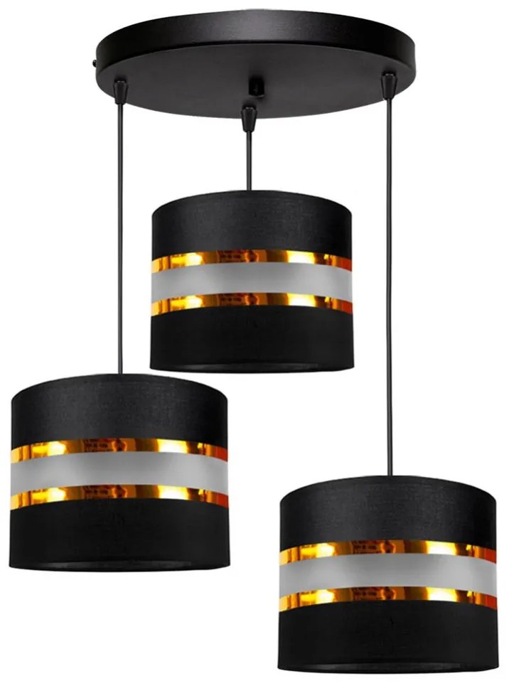 Candelabro num fio CORAL 3xE27/60W/230V preto antigo