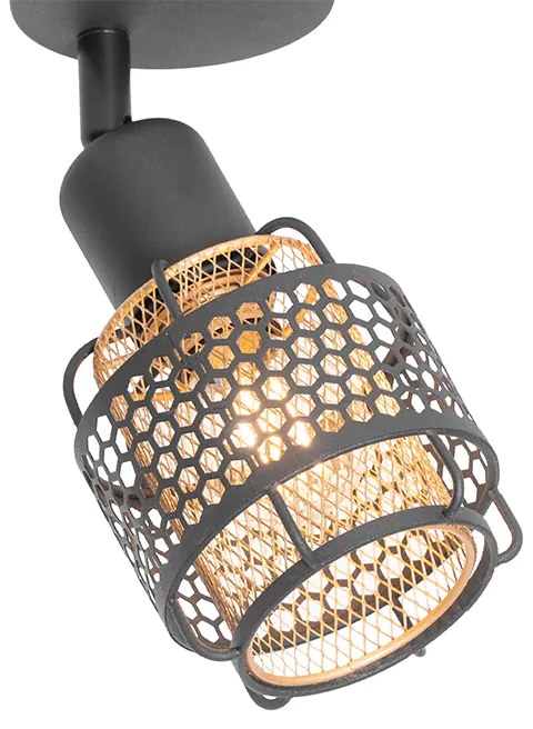 Candeeiro de teto design preto com dourado - Noud Design