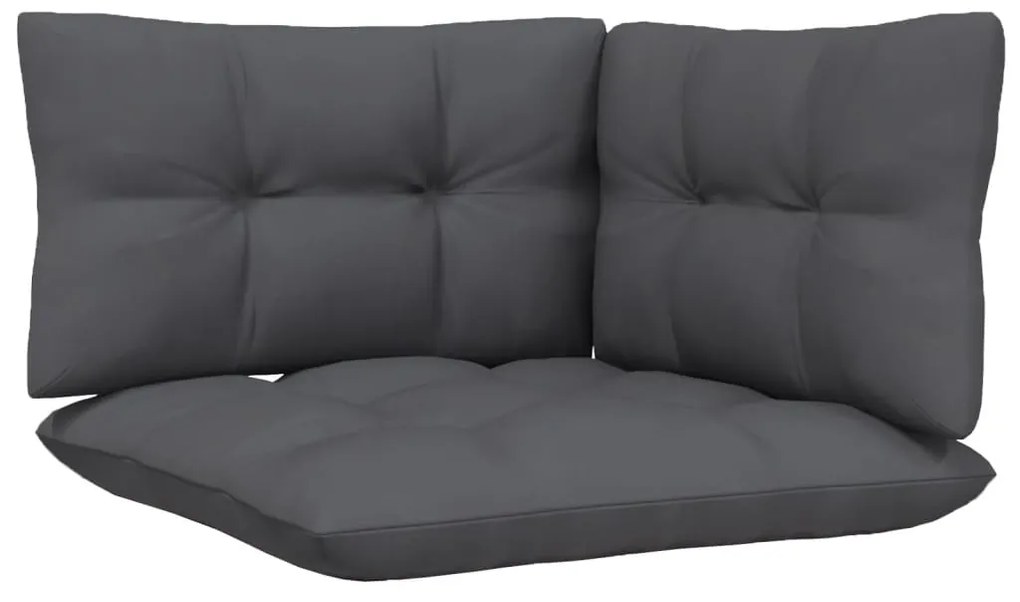9 pcs conj. lounge de jardim com almofadões antracite pinho