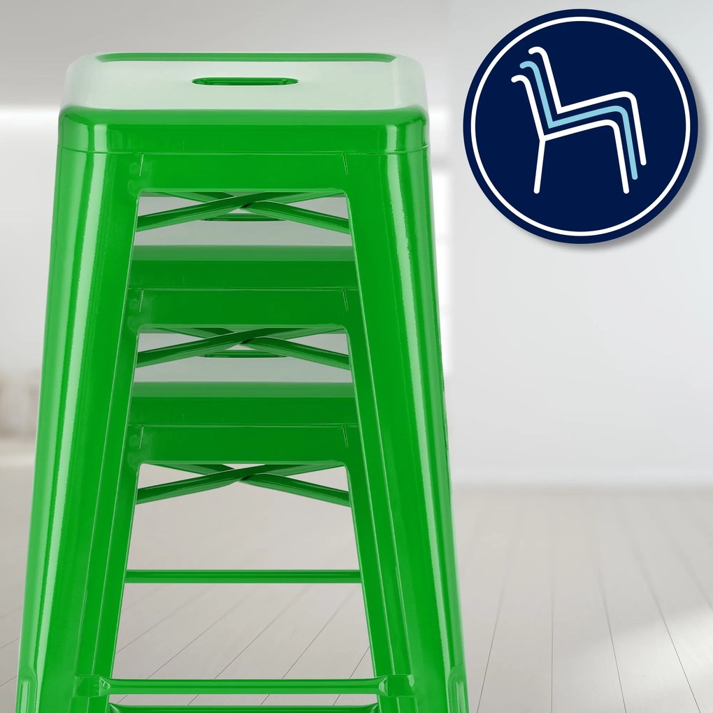 Banco de bar Joshua metal 76 x 43 x 43 cm verde