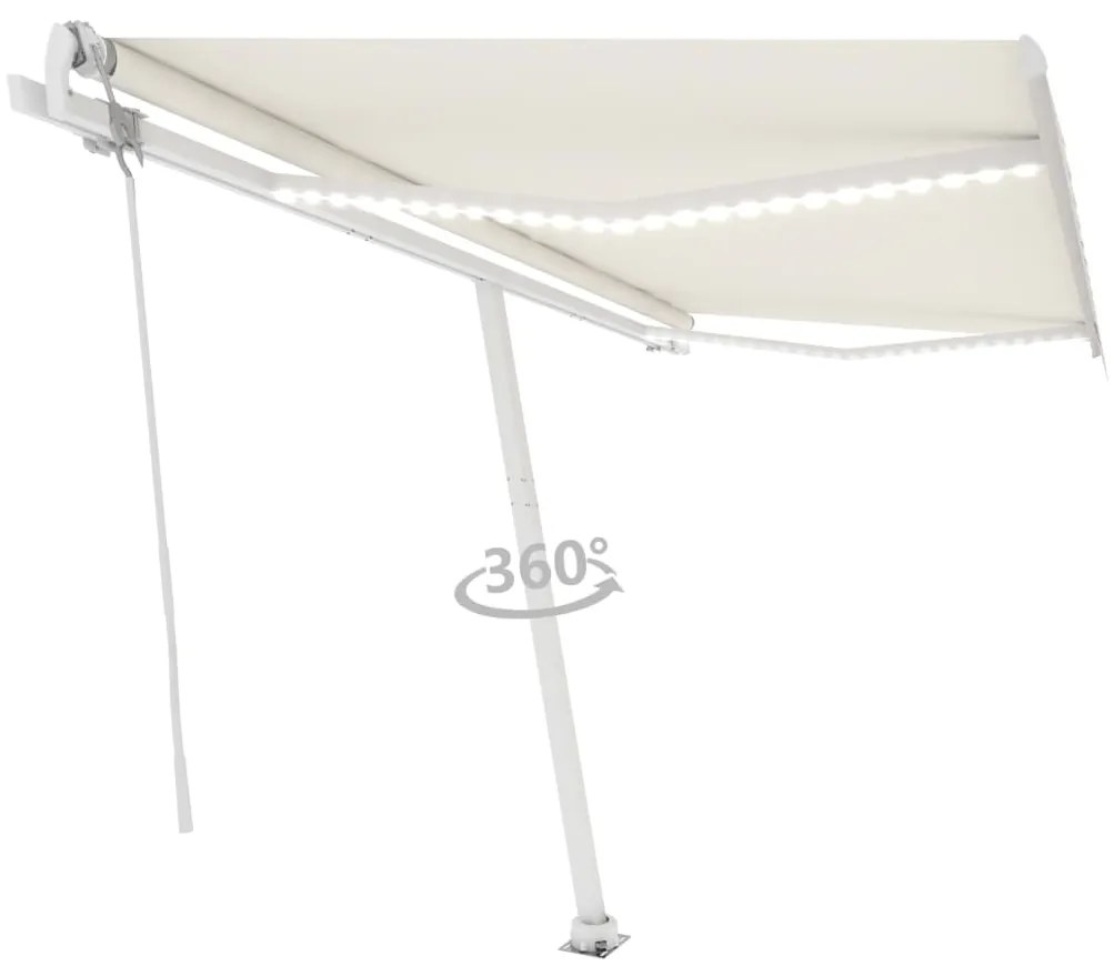 Toldo automático com LED e sensor de vento 450x350 cm cor creme
