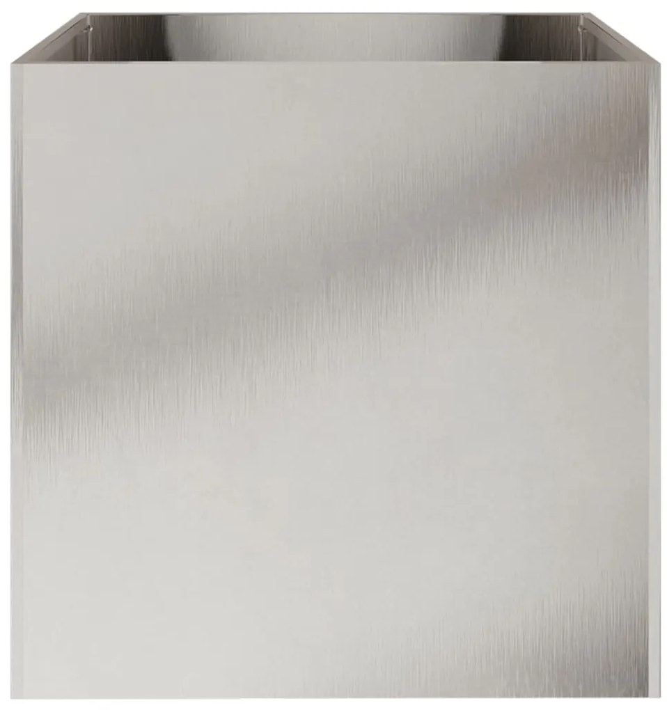 Vaso/floreira 49x47x46 cm aço inoxidável prateado