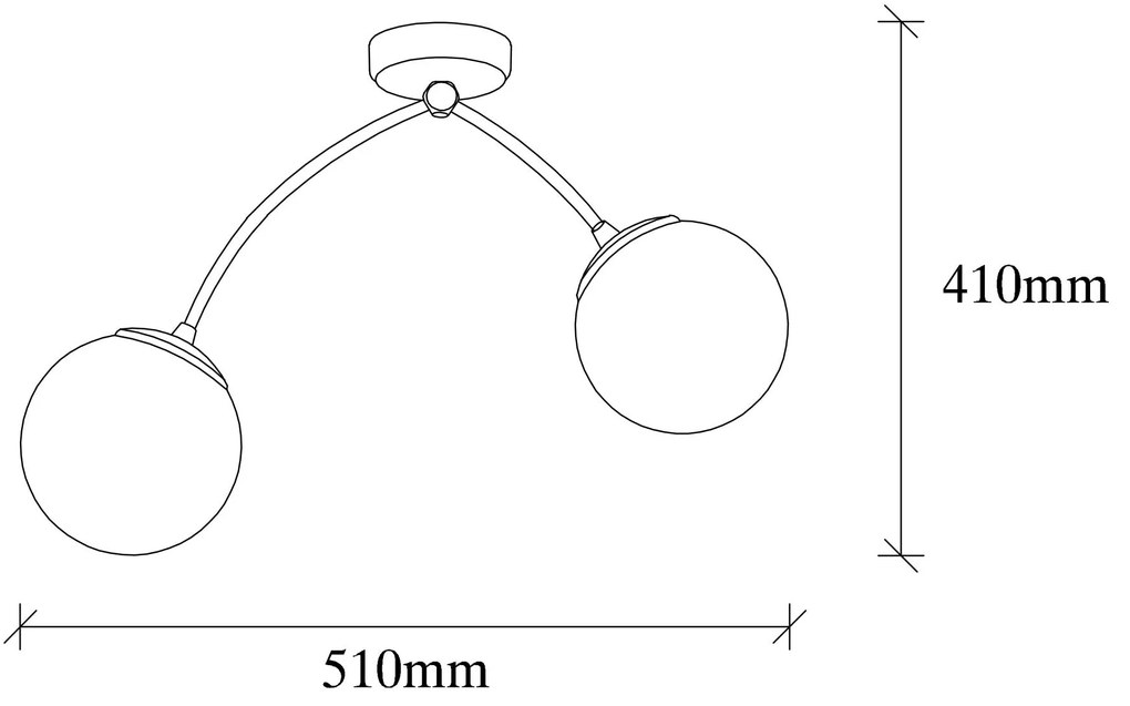 Chandelier Kromozom – Branco e Preto – 51 x 15 cm
