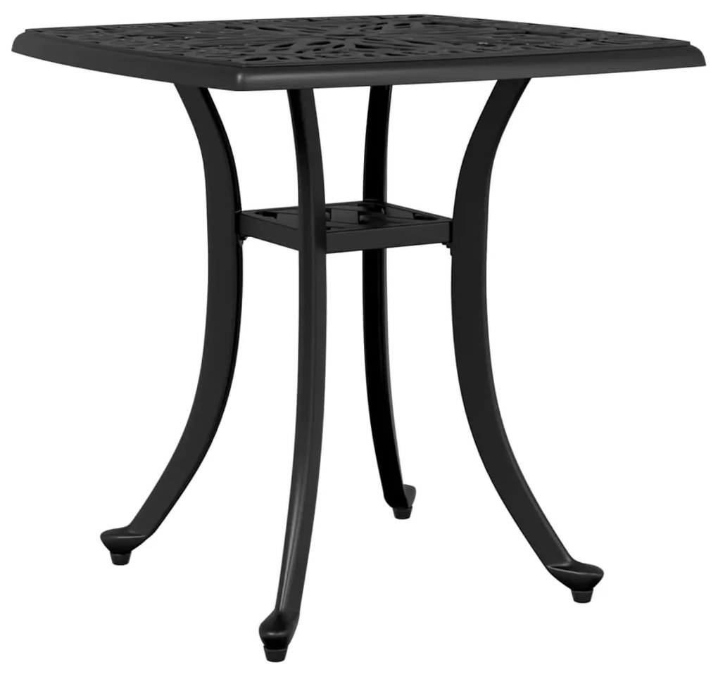 Mesa de jardim 53x53x53 cm alumínio fundido preto