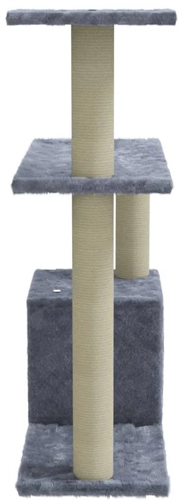 Árvore p/ gatos c/ postes arranhadores sisal 70 cm cinza-claro