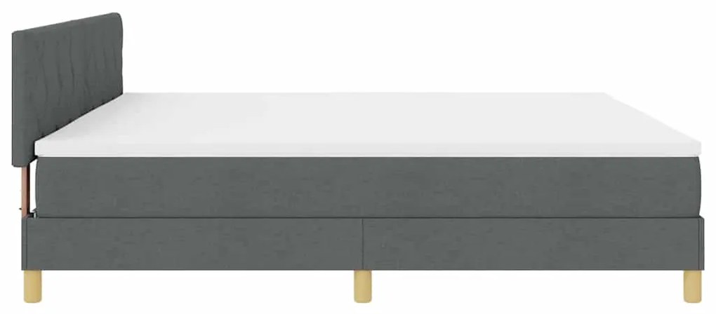 Cama Box Spring com Colchão Cinza Escuro 200x200 cm Tecido