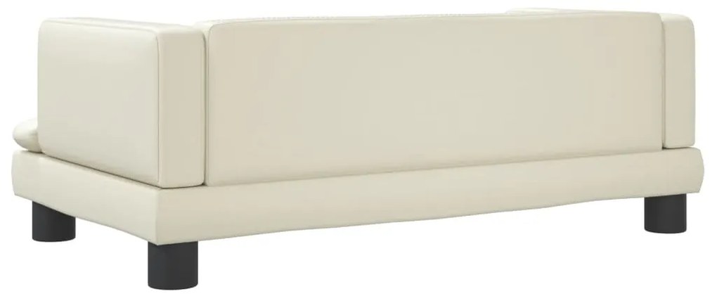 Cama para cães 80x45x30 cm couro artificial cor creme