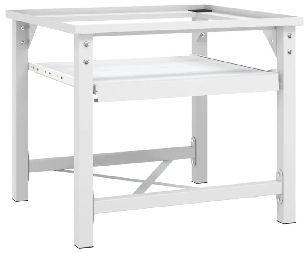 50449 vidaXL Suporte máquina lavar c/ prateleira extraível branco