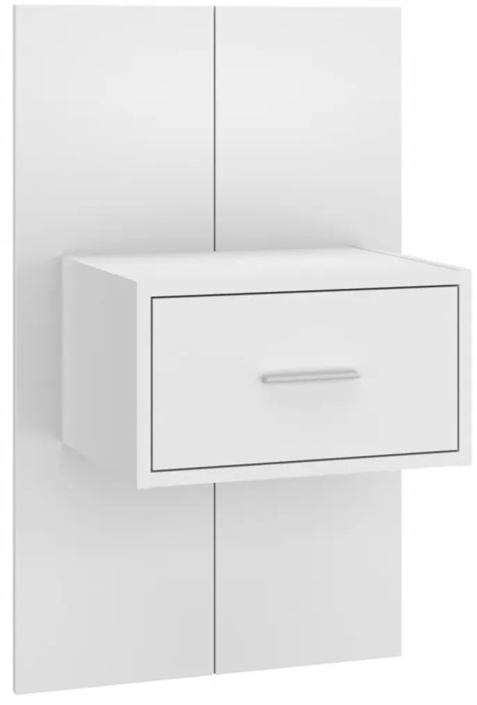 Mesas de cabeceira montagem na parede 2 pcs branco