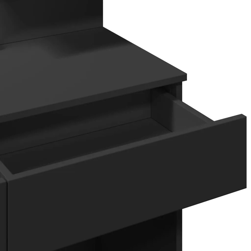 Toucador com luzes LED 100x40x130 cm preto
