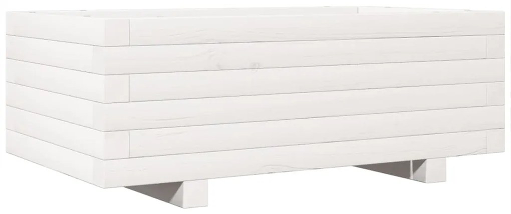 Vaso/floreira de jardim 70x40x26,5 cm pinho maciço branco