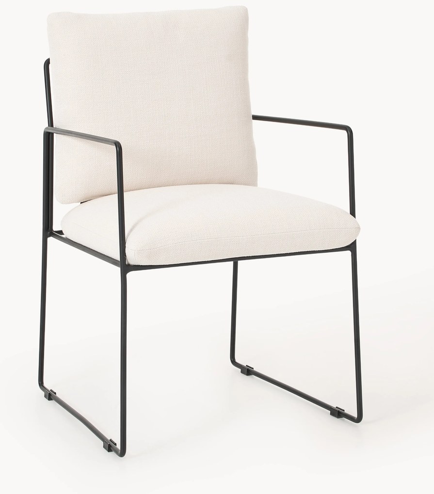 Cadeira de jantar estofada com braços Wayne