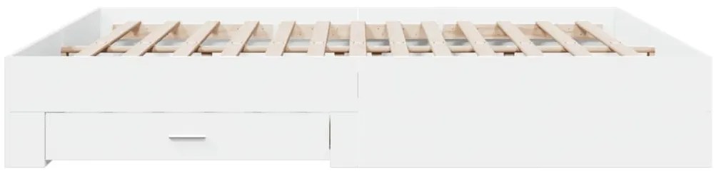 Estrutura de cama c/ gavetas 180x200cm derivados madeira branco