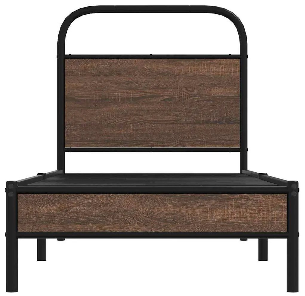 Estrutura cama s/ colchão derivados madeira carvalho castanho