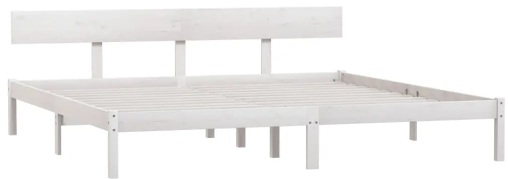 Estrutura de cama super king 180x200 cm pinho maciço branco