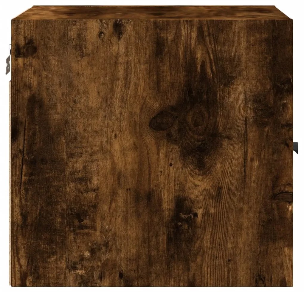 Mesa cabeceira c/ portas vidro 2 pcs 35x37x35cm carvalho fumado
