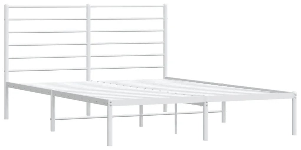 Estrutura de cama com cabeceira 150x200 cm metal branco