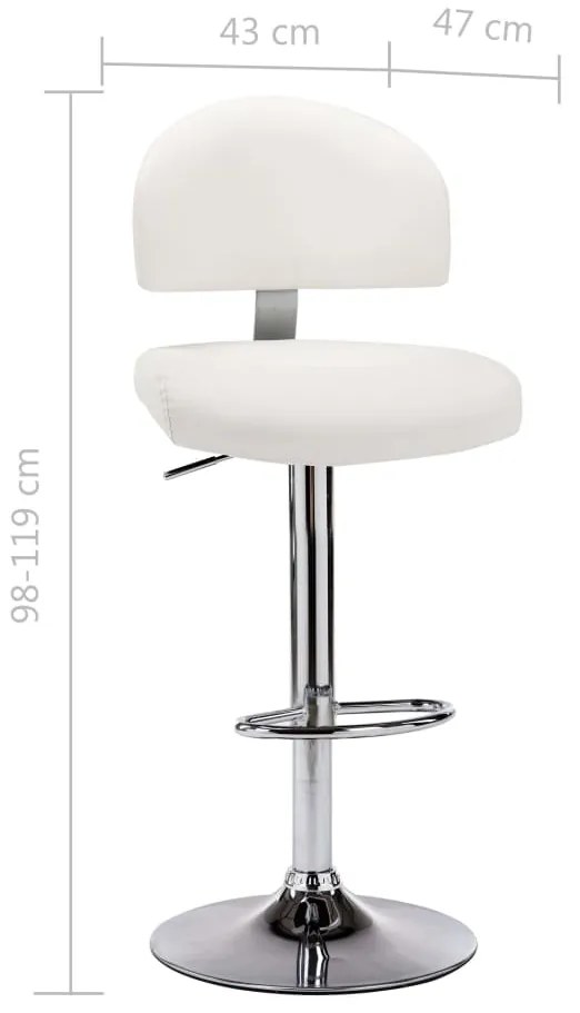 Bancos de bar 2 pcs couro artificial branco