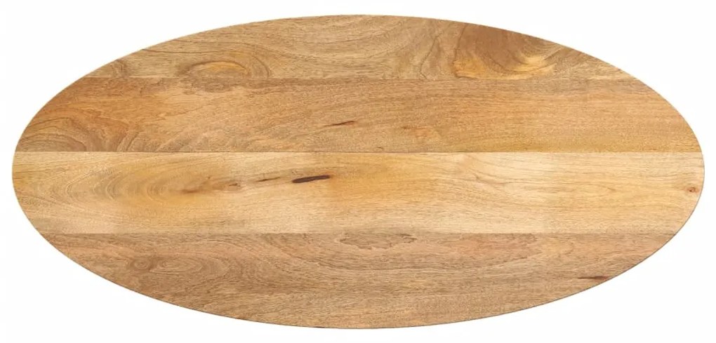 vidaXL Tampo de mesa oval 80x40x3,8 cm madeira de mangueira maciça