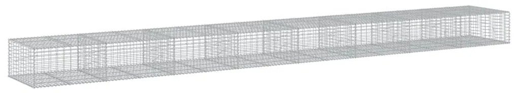 Cesto gabião com cobertura 800x100x50 cm ferro galvanizado