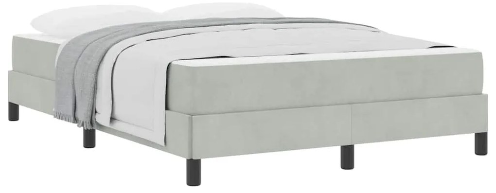 Cama box spring com colchão Cinzento-claro 160 x 200 cm Veludo
