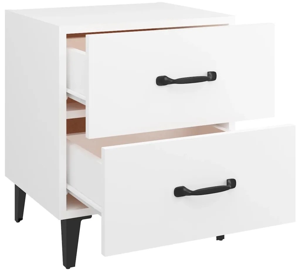 Mesas de cabeceira 2 pcs 40x35x47,5 cm cor branco